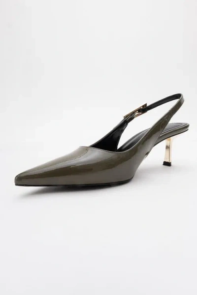 Prologue Shoes Arty Pointed Toe Slingback Pump In Green