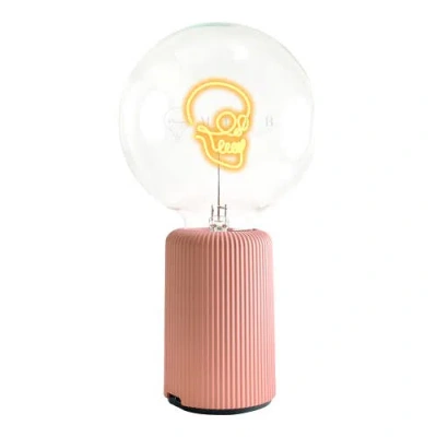 Mitb Skull Portable Table Lamp In Pink