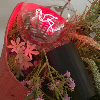 Mitb Flamingo Portable Table Lamp In Green