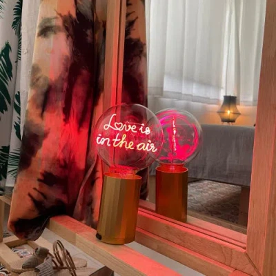 Mitb Love Is In The Air Portable Table Lamp In Gold