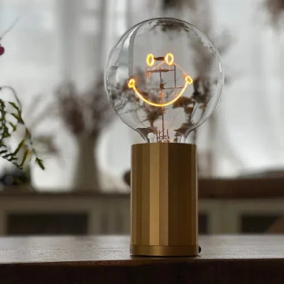 Mitb Smiley Portable Table Lamp In Yellow