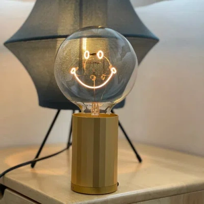 Mitb Smiley Portable Table Lamp In Yellow