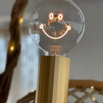 Mitb Smiley Portable Table Lamp In Yellow