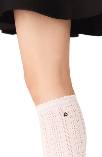 Maje Knee-high Pointelle Socks In White
