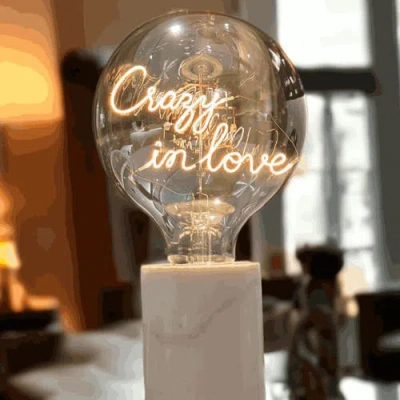 Mitb In Love Portable Table Lamp In Blue