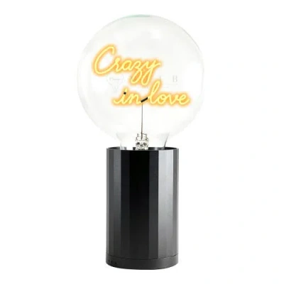 Mitb In Love Portable Table Lamp In Black