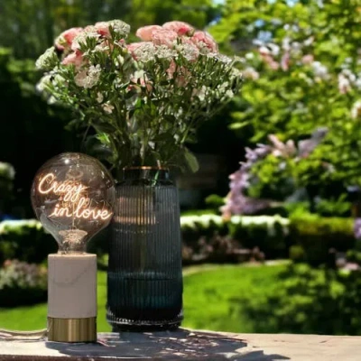 Mitb In Love Portable Table Lamp In Black