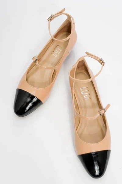 Prologue Shoes Uster Low Heel Mary Jane Pump In Neutral