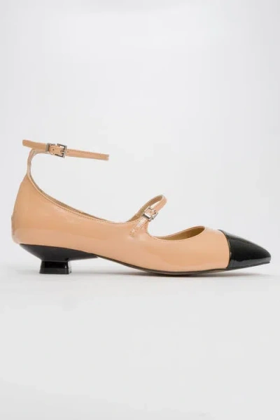 Prologue Shoes Uster Low Heel Mary Jane Pump In Neutral