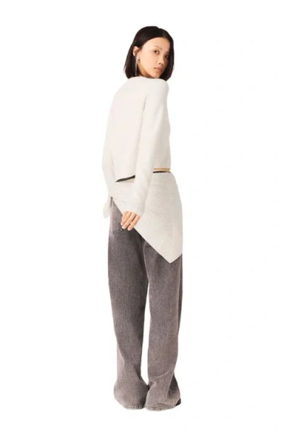 Maje Bow Jewellery Button Cardigan In Neutral
