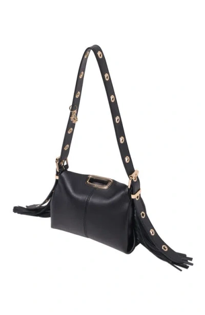 Maje Gold Handle Miss M Mini Bag In Black