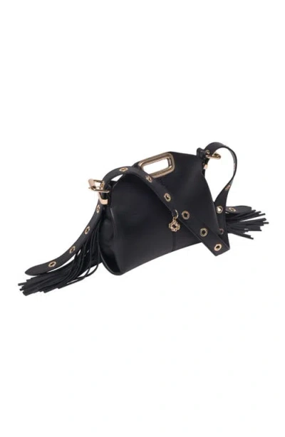 Maje Gold Handle Miss M Mini Bag In Black