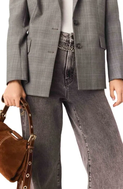 Maje Topstitched Suede Miss M Mini Bag In Brown