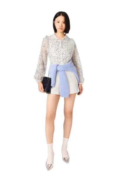 Maje Tweed Playsuit In Gray