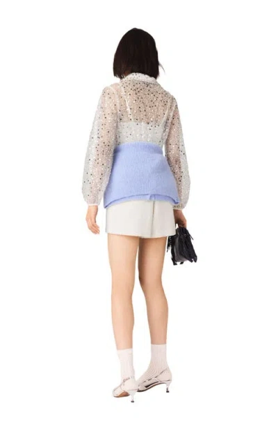 Maje Tweed Playsuit In Gray