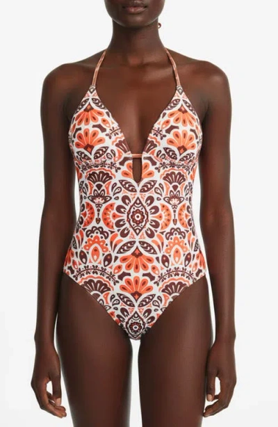 Jessie Zhao New York Savanna Reversible One Piece Swimsuit In Brown