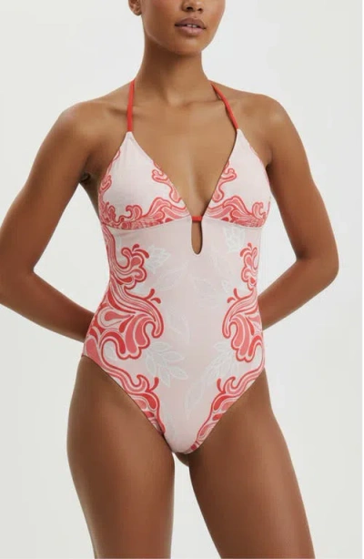 Jessie Zhao New York Ember Reversible One Piece Swimsuit In White