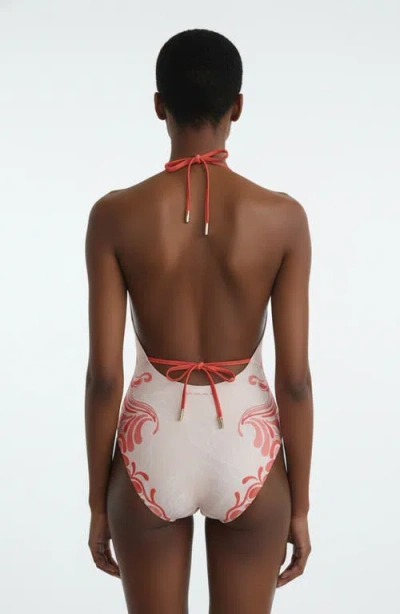 Jessie Zhao New York Ember Reversible One Piece Swimsuit In White