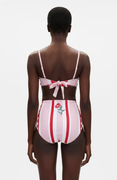 Jessie Zhao New York Jungle Rose Reversible Bikini Bottom In Pink