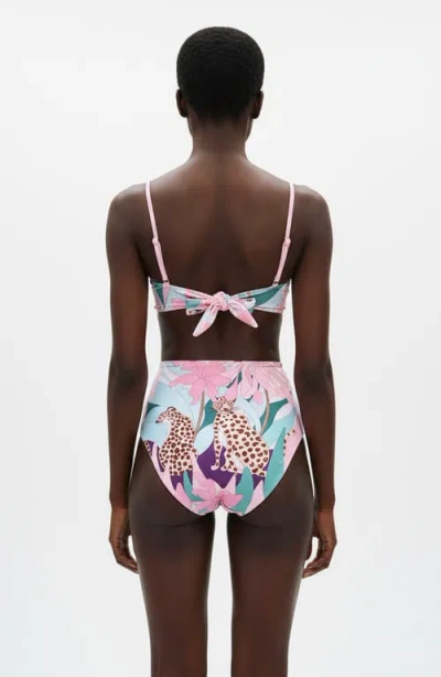 Jessie Zhao New York Jungle Rose Reversible Bikini Bottom In Pink