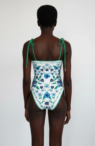 Jessie Zhao New York Eden Reversible One Piece Swimsuit In Green