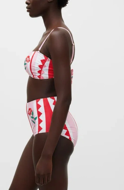 Jessie Zhao New York Jungle Rose Reversible Bikini Bottom In Pink