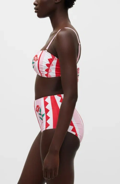 Jessie Zhao New York Jungle Rose Reversible Square Bandeau Top In Pink