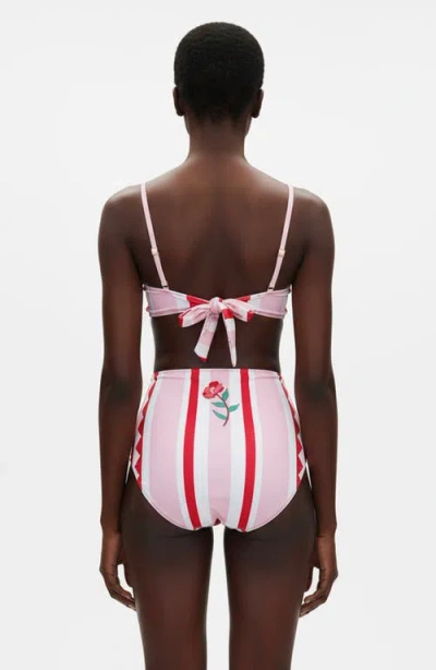 Jessie Zhao New York Jungle Rose Reversible Square Bandeau Top In Pink