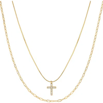 Bearfruit Jewelry 18k Gold Plated Sterling Silver Minimal Grace Necklace Set Holiday Gift Idea In Gold