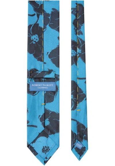 Robert Talbott Duvall Large Floral Jacquard Unlined Necktie In Blue