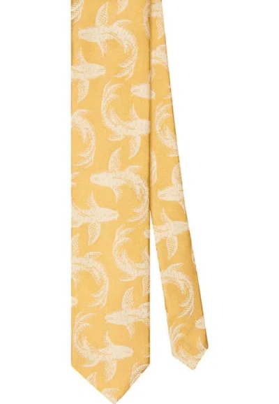 Robert Talbott Robert Koi Fish Jacquard Best Of Class Necktie In Yellow