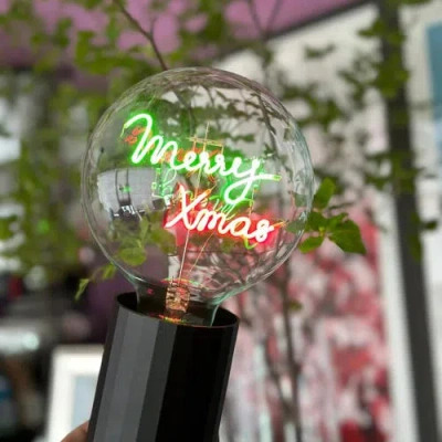 Mitb Merry Xmas Portable Table Lamp In Gold