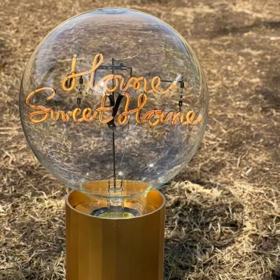 Mitb Home Sweet Home Portable Table Lamp In Yellow