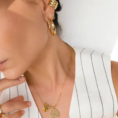 Daniela Millan Jewelry Knot Hoop Earrings In Gold