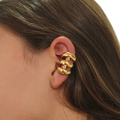 Daniela Millan Jewelry Rainbow Ear Cuff In Gold