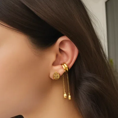 Daniela Millan Jewelry Asymmetrical Ear Cuff Set In Gold