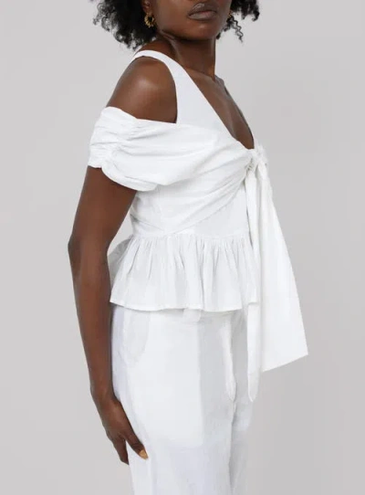 Haveli Usha Peplum Top In White