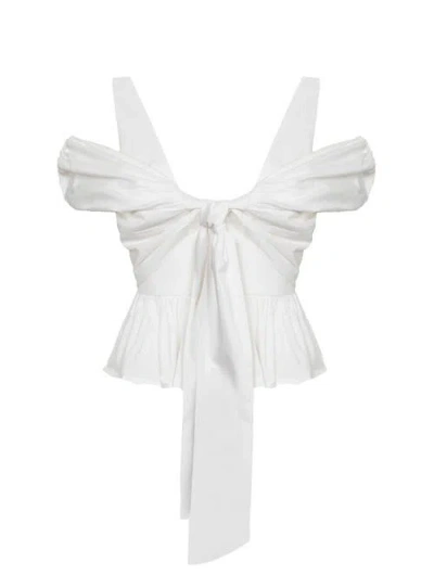 Haveli Usha Peplum Top In White