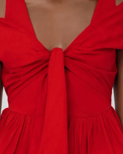 Haveli Usha Peplum Top In Red