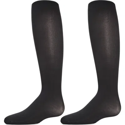 Memoi 2 Pair Pack Essentials Nylon Tights In Black