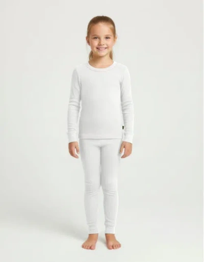 City Threads Girls Soft & Cozy Thermal Long Johns 2-piece Set In White