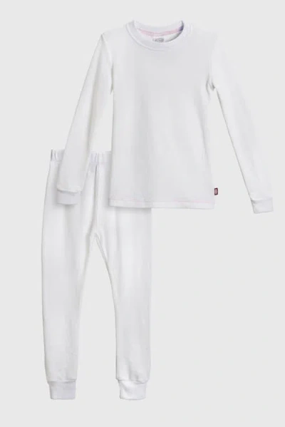 City Threads Girls Soft & Cozy Thermal Long Johns 2-piece Set In White