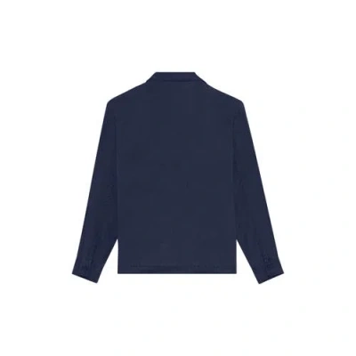 Vilebrequin Linen Solid Overshirt In Blue