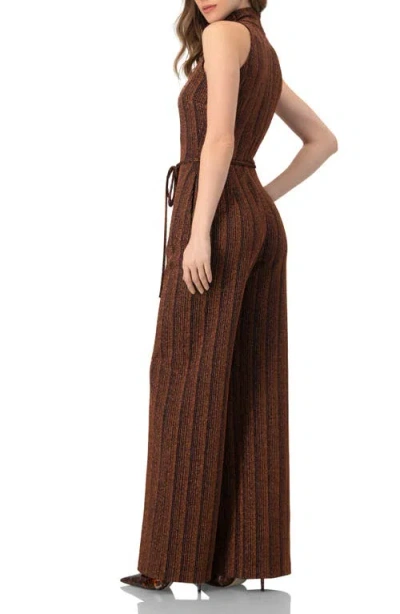 Ivonne Wide-leg Sleeveless Jumpsuit With Side Pockets In Brown