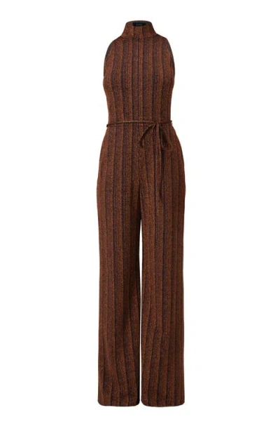 Ivonne Wide-leg Sleeveless Jumpsuit With Side Pockets In Brown