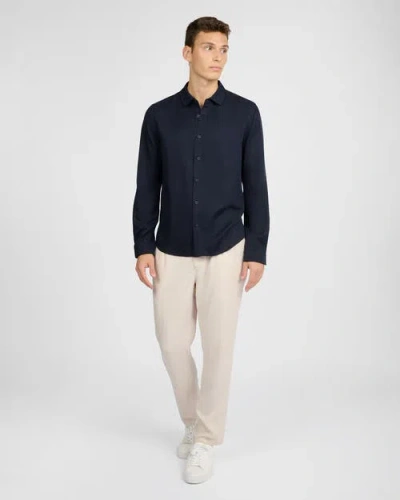 Onia Lyocell Long Sleeve Shirt In Black