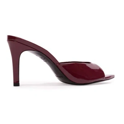 Black Suede Studio Brea 80 Patent Mule In Burgundy