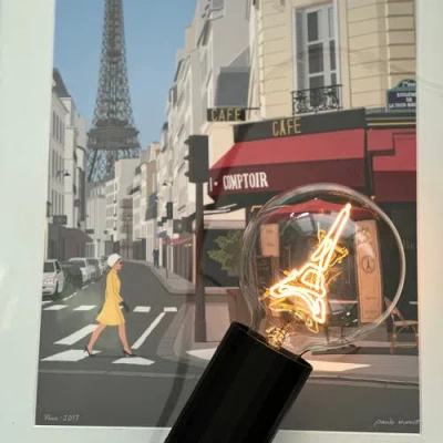 Mitb Eiffel Tower Portable Table Lamp In Yellow