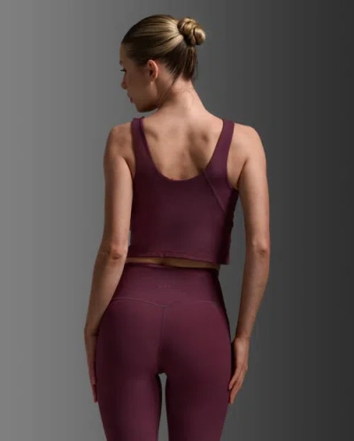 2xu Fluid Longline Bra In Burgundy