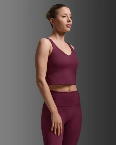 2xu Fluid Longline Bra In Burgundy
